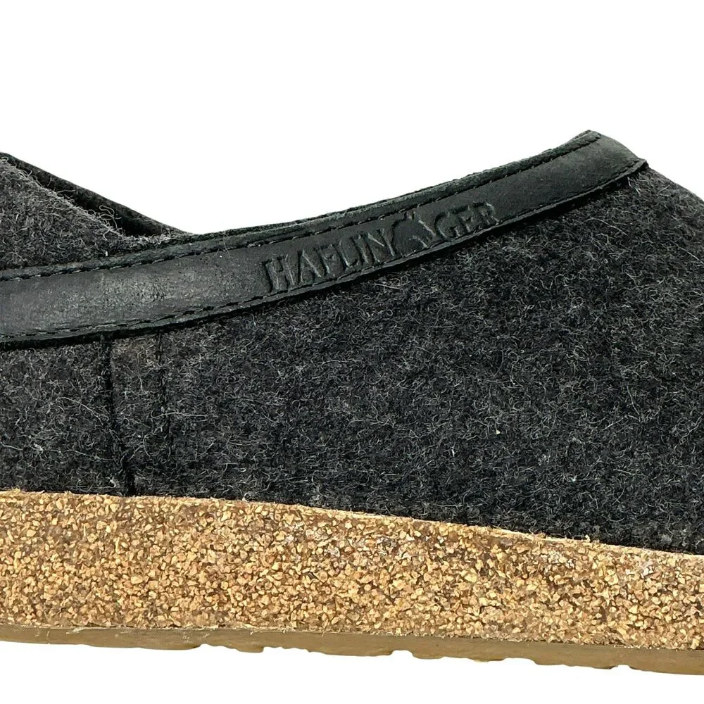 Haflinger Grizzly Torben Wool Clogs  Mens Size 42 Charcoal Slip On Cork Comfort